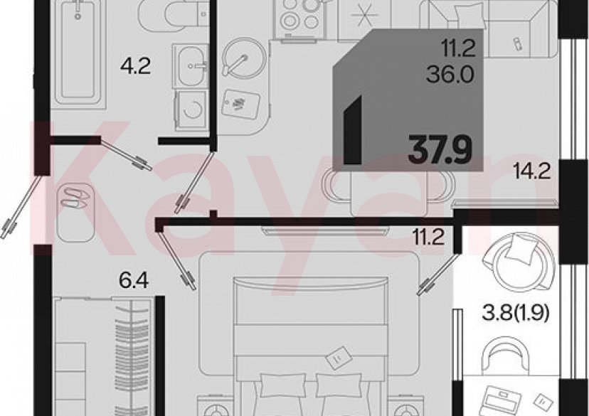 Продажа 1-комн. квартиры, 36 кв.м фото 0 Продажа 1-комн. квартиры, 36 кв.м фото 0