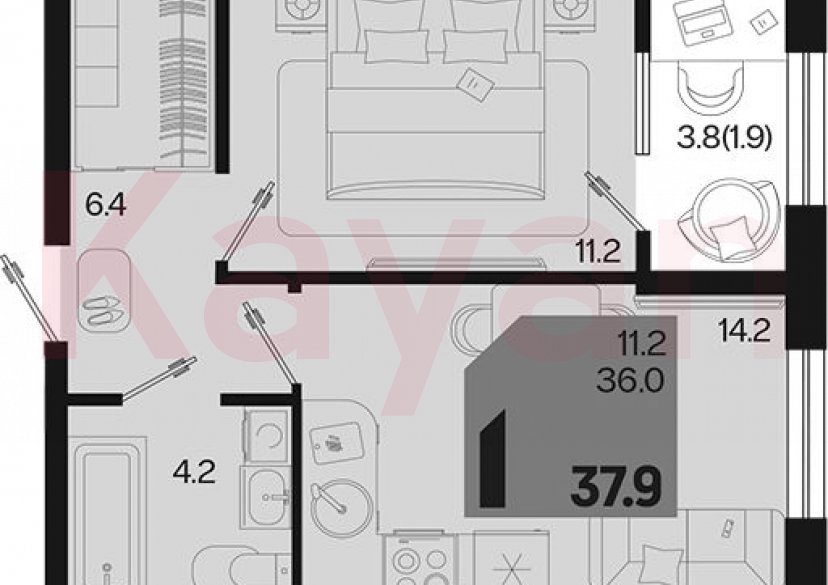 Продажа 1-комн. квартиры, 36 кв.м фото 0 Продажа 1-комн. квартиры, 36 кв.м фото 0