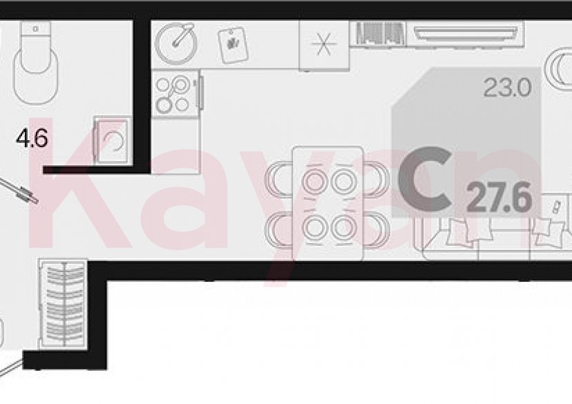 Продажа студии, 27.6 кв.м фото 0 Продажа студии, 27.6 кв.м фото 0