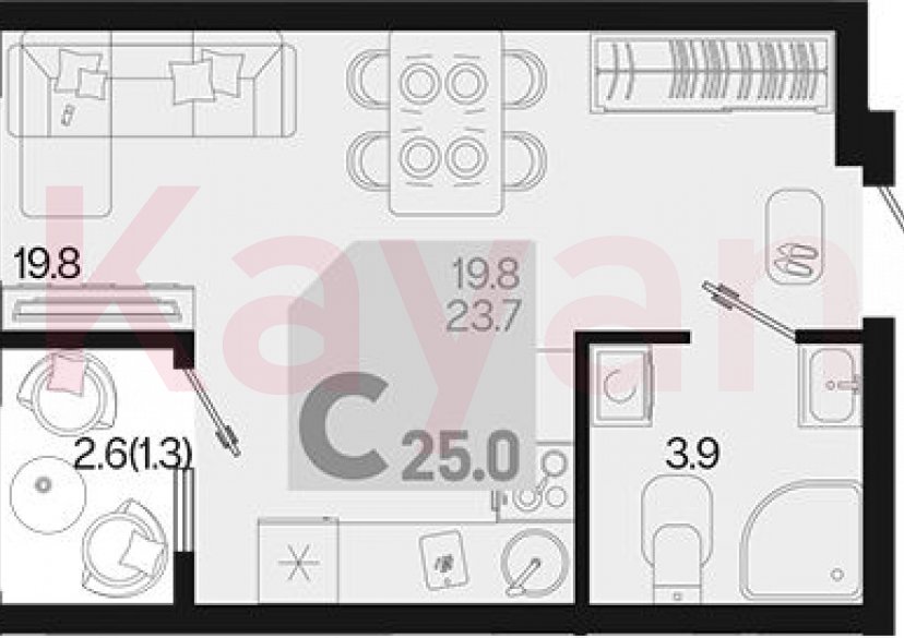 Продажа студии, 23.7 кв.м фото 0 Продажа студии, 23.7 кв.м фото 0