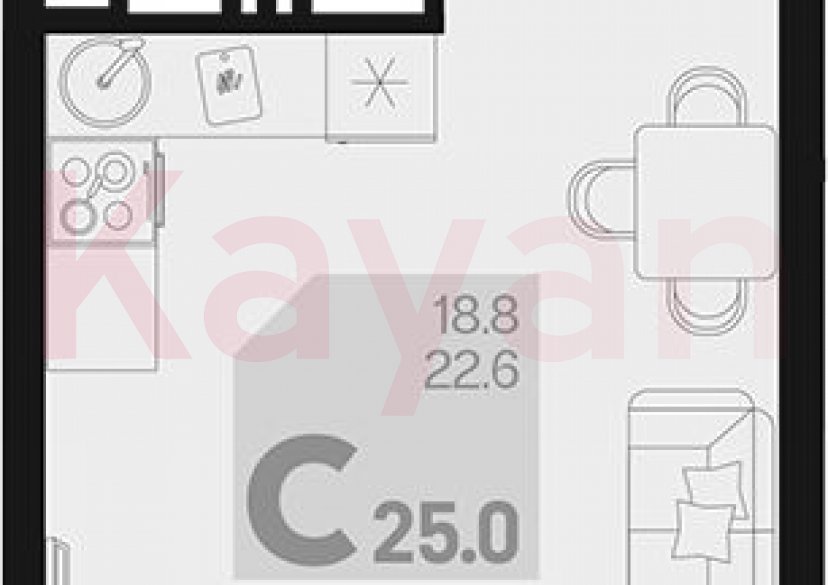 Продажа студии, 22.6 кв.м фото 0