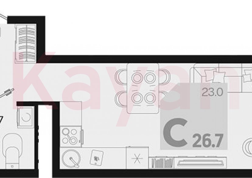 Продажа студии, 26.7 кв.м фото 0