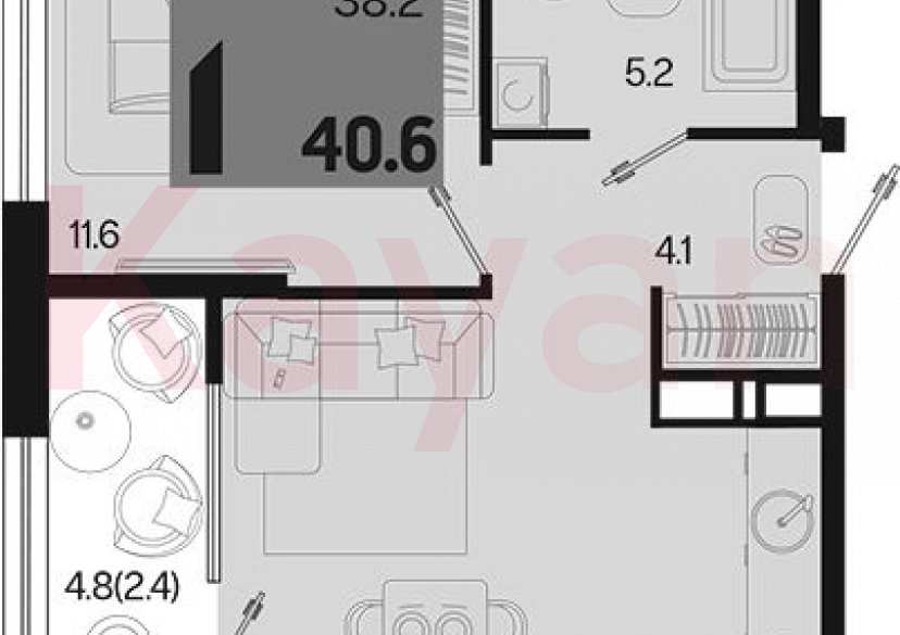 Продажа 1-комн. квартиры, 38.2 кв.м фото 0 Продажа 1-комн. квартиры, 38.2 кв.м фото 0