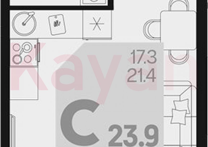 Продажа студии, 21.4 кв.м фото 0