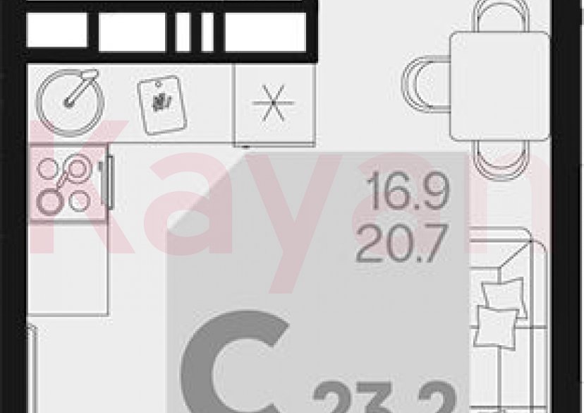 Продажа студии, 20.7 кв.м фото 0 Продажа студии, 20.7 кв.м фото 0