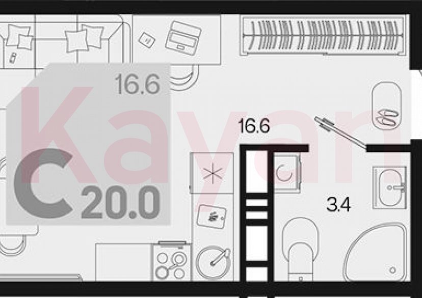 Продажа студии, 20 кв.м фото 0