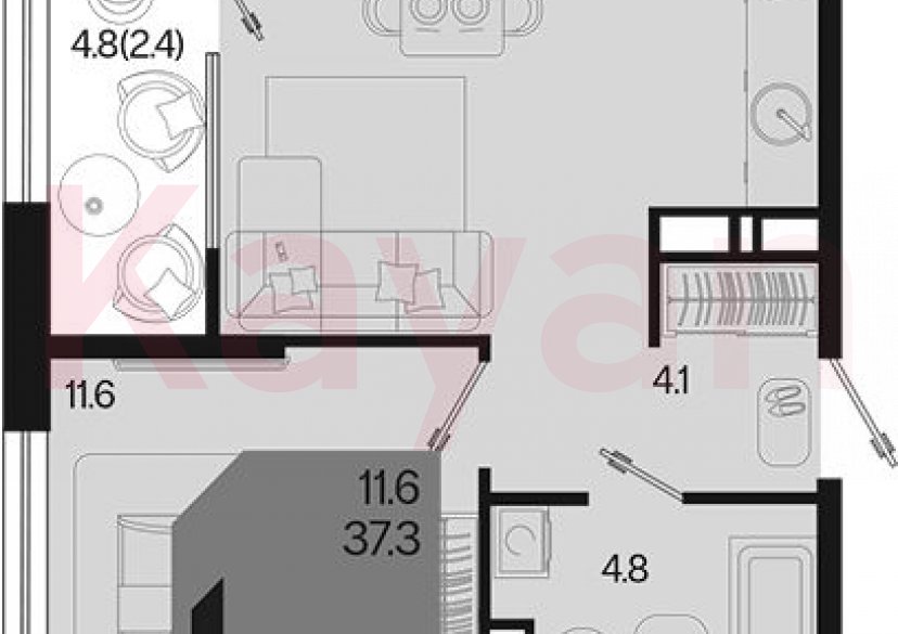 Продажа 1-комн. квартиры, 37.3 кв.м фото 0 Продажа 1-комн. квартиры, 37.3 кв.м фото 0
