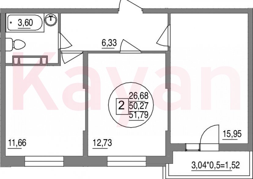 Продажа 2-комн. квартиры, 50.27 кв.м фото 0 Продажа 2-комн. квартиры, 50.27 кв.м фото 0