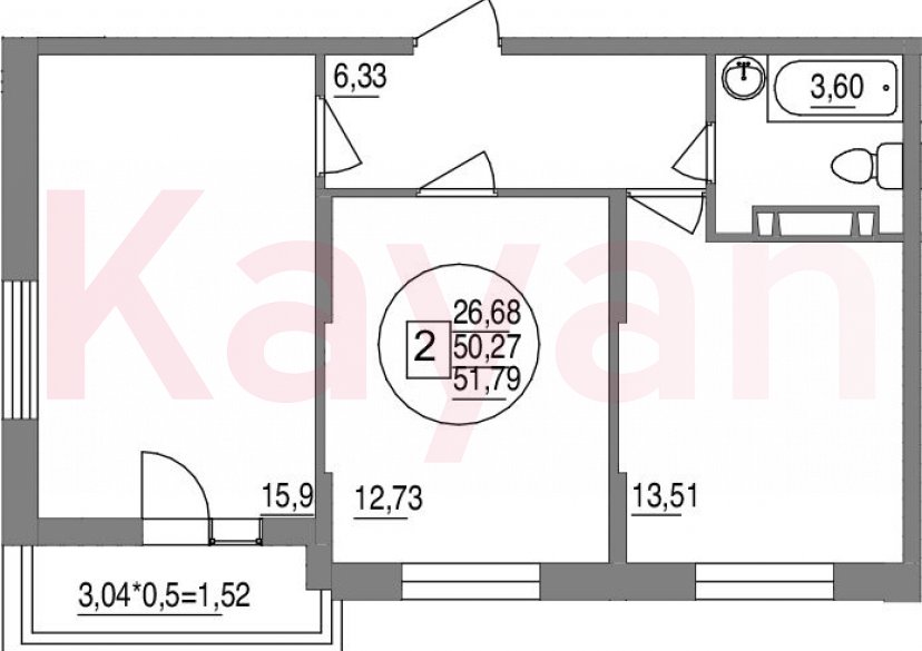 Продажа 2-комн. квартиры, 50.27 кв.м фото 0 Продажа 2-комн. квартиры, 50.27 кв.м фото 0