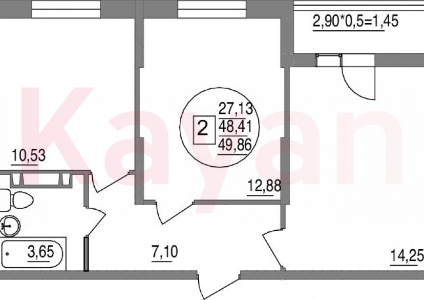 Продажа 2-комн. квартиры, 48.41 кв.м фото 0 Продажа 2-комн. квартиры, 48.41 кв.м фото 0