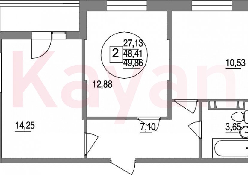 Продажа 2-комн. квартиры, 48.41 кв.м фото 0 Продажа 2-комн. квартиры, 48.41 кв.м фото 0