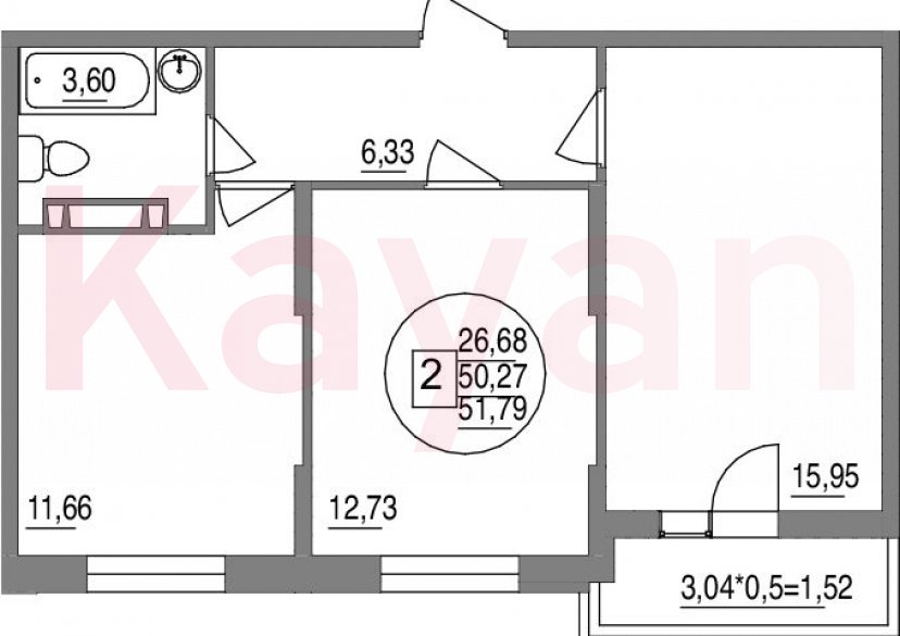 Продажа 2-комн. квартиры, 50.27 кв.м фото 0 Продажа 2-комн. квартиры, 50.27 кв.м фото 0