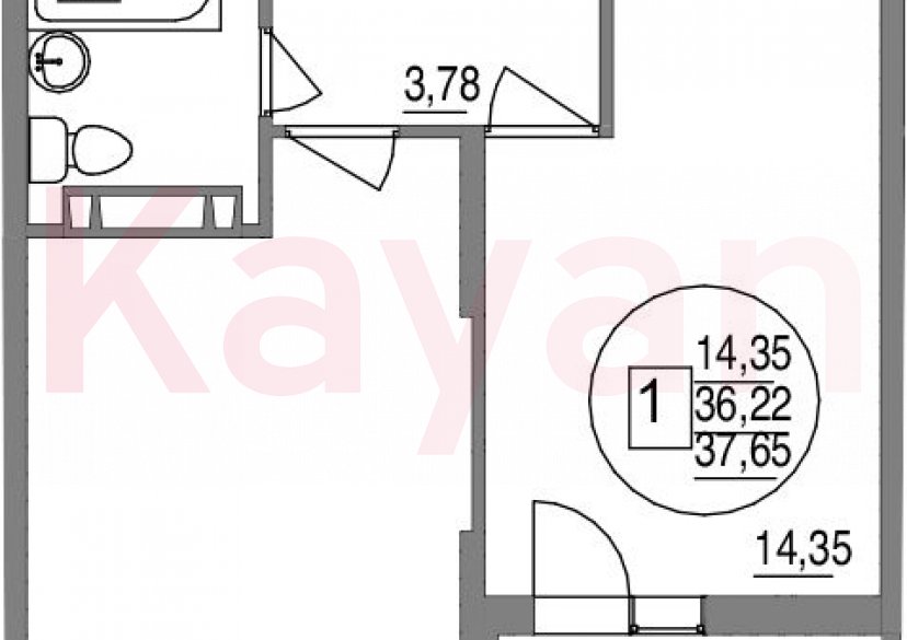 Продажа 1-комн. квартиры, 36.22 кв.м фото 0 Продажа 1-комн. квартиры, 36.22 кв.м фото 0