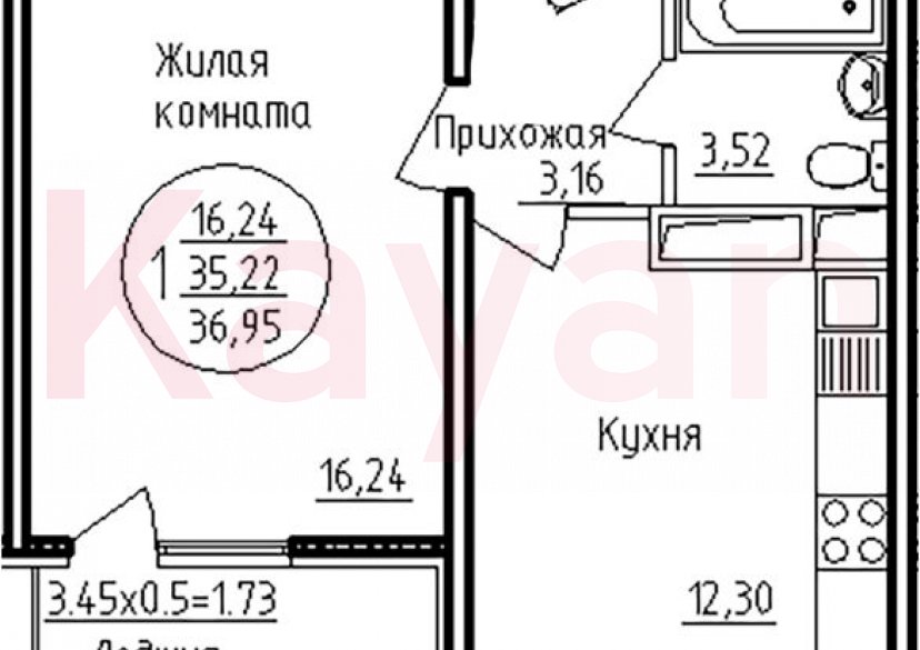 Продажа 1-комн. квартиры, 35.22 кв.м фото 0 Продажа 1-комн. квартиры, 35.22 кв.м фото 0