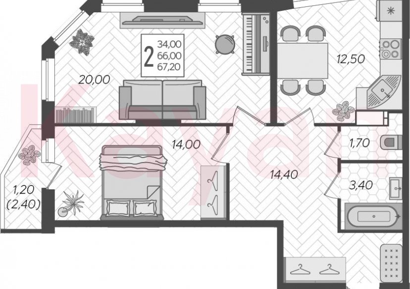 Продажа 2-комн. квартиры, 66 кв.м фото 0 Продажа 2-комн. квартиры, 66 кв.м фото 0