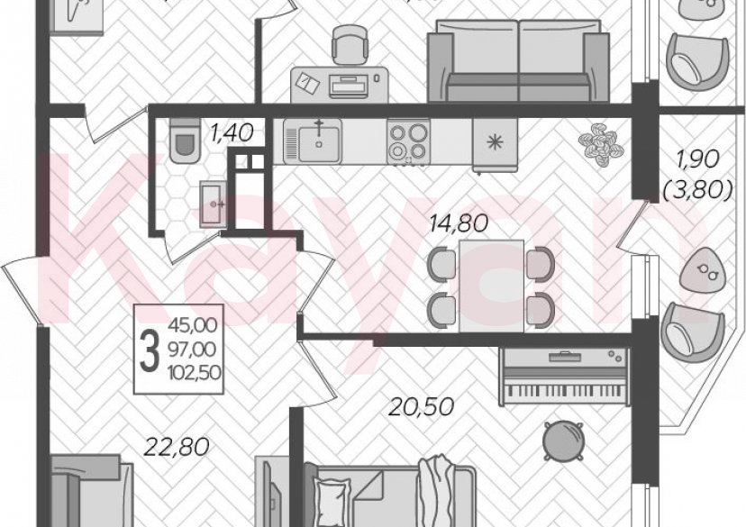 Продажа 3-комн. квартиры, 97 кв.м фото 0 Продажа 3-комн. квартиры, 97 кв.м фото 0