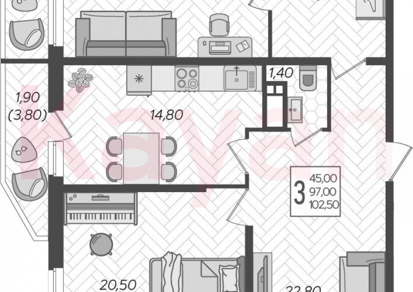 Продажа 3-комн. квартиры, 97 кв.м фото 0 Продажа 3-комн. квартиры, 97 кв.м фото 0