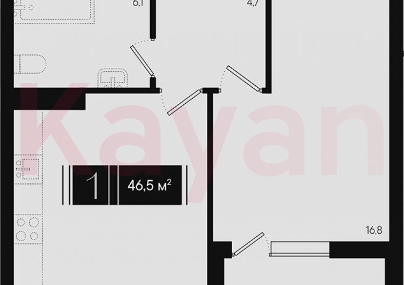 Продажа 1-комн. квартиры, 44.75 кв.м фото 0