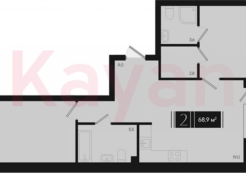 Продажа 2-комн. квартиры, 66.85 кв.м фото 0