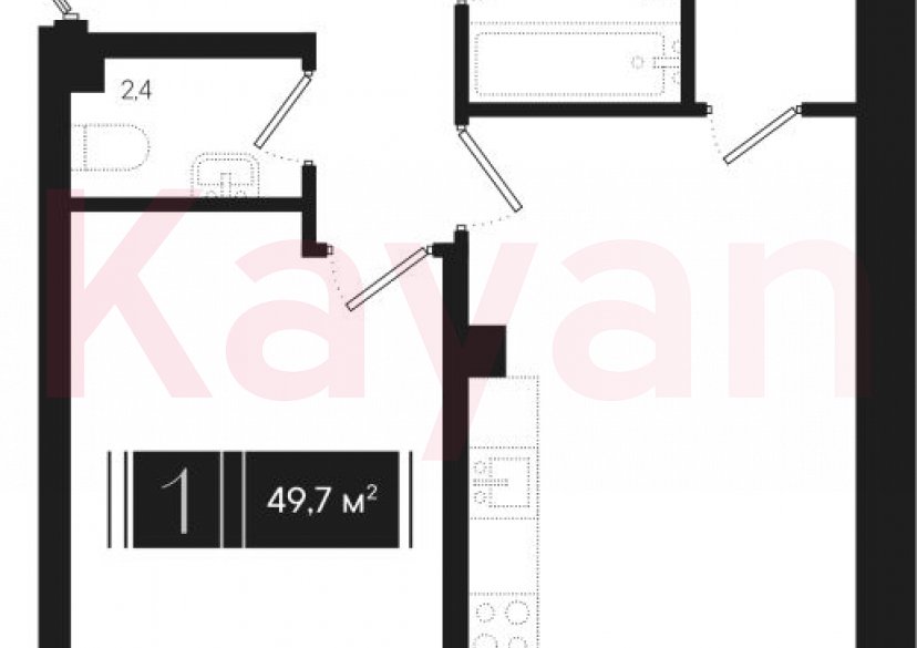 Продажа 1-комн. квартиры, 49.7 кв.м фото 0 Продажа 1-комн. квартиры, 49.7 кв.м фото 0