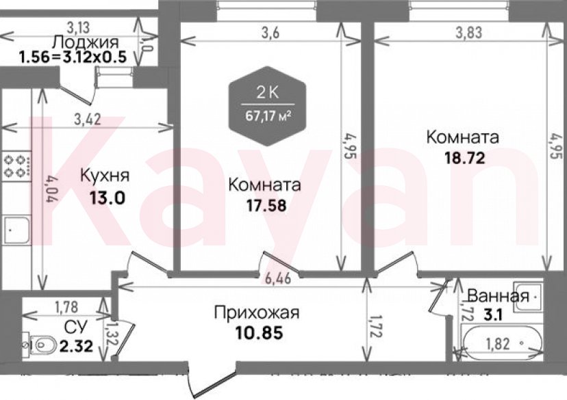 Продажа 2-комн. квартиры, 65.61 кв.м фото 0 Продажа 2-комн. квартиры, 65.61 кв.м фото 0