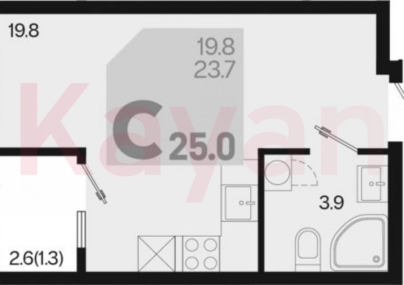 Продажа студии, 23.7 кв.м фото 0