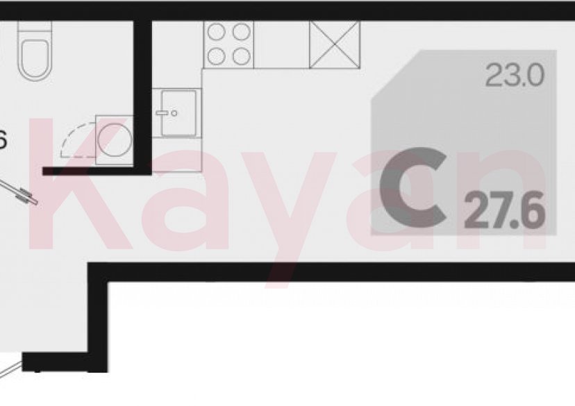 Продажа студии, 27.6 кв.м фото 0