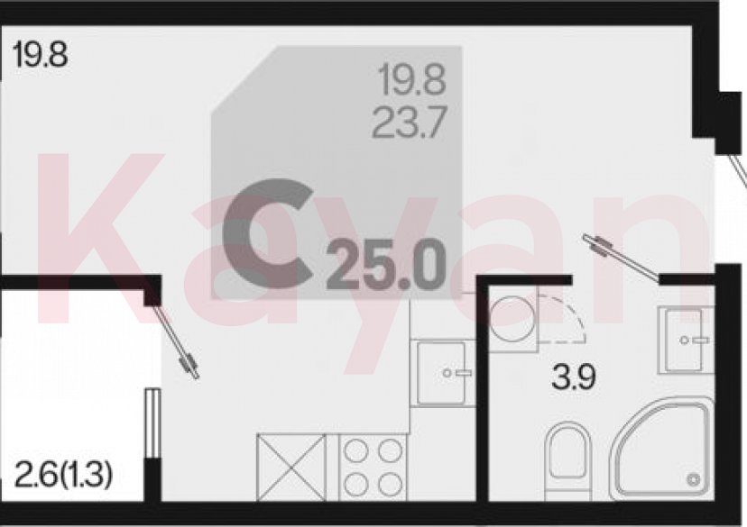 Продажа студии, 23.7 кв.м фото 0