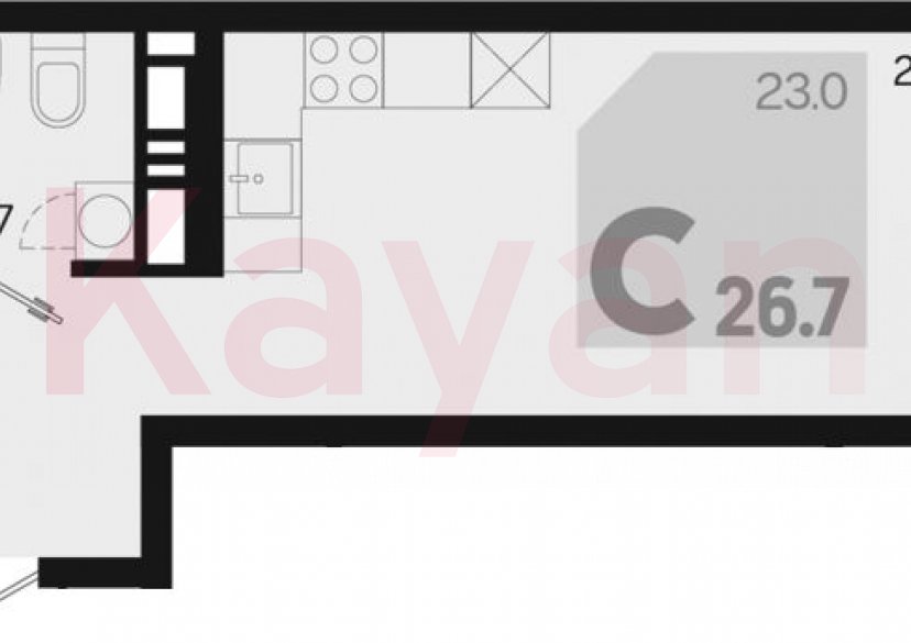 Продажа студии, 26.7 кв.м фото 0 Продажа студии, 26.7 кв.м фото 0