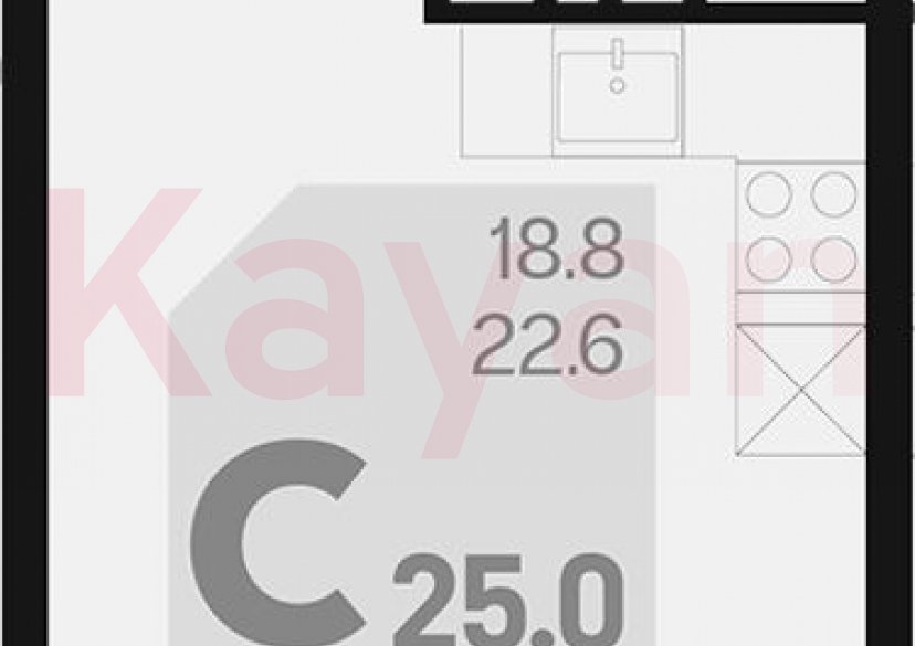 Продажа студии, 22.6 кв.м фото 0