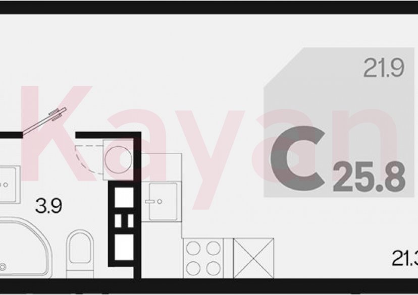 Продажа студии, 25.8 кв.м фото 0 Продажа студии, 25.8 кв.м фото 0