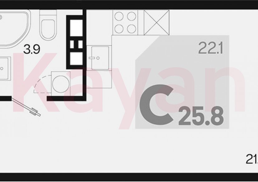 Продажа студии, 25.8 кв.м фото 0 Продажа студии, 25.8 кв.м фото 0