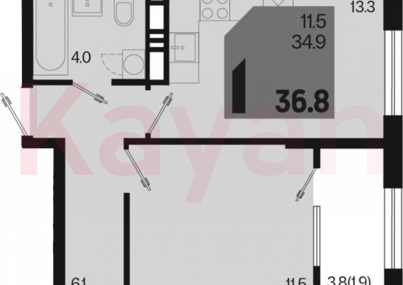Продажа 1-комн. квартиры, 34.9 кв.м фото 0 Продажа 1-комн. квартиры, 34.9 кв.м фото 0