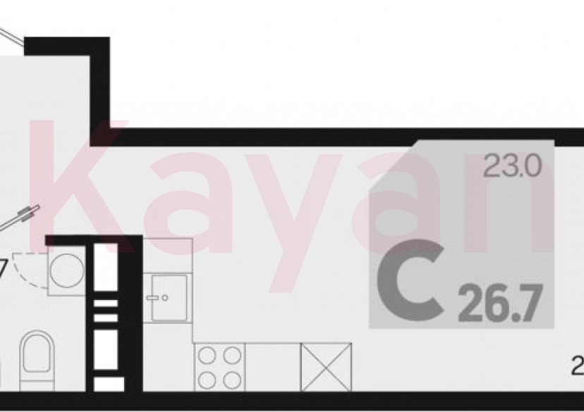 Продажа студии, 26.7 кв.м фото 0 Продажа студии, 26.7 кв.м фото 0
