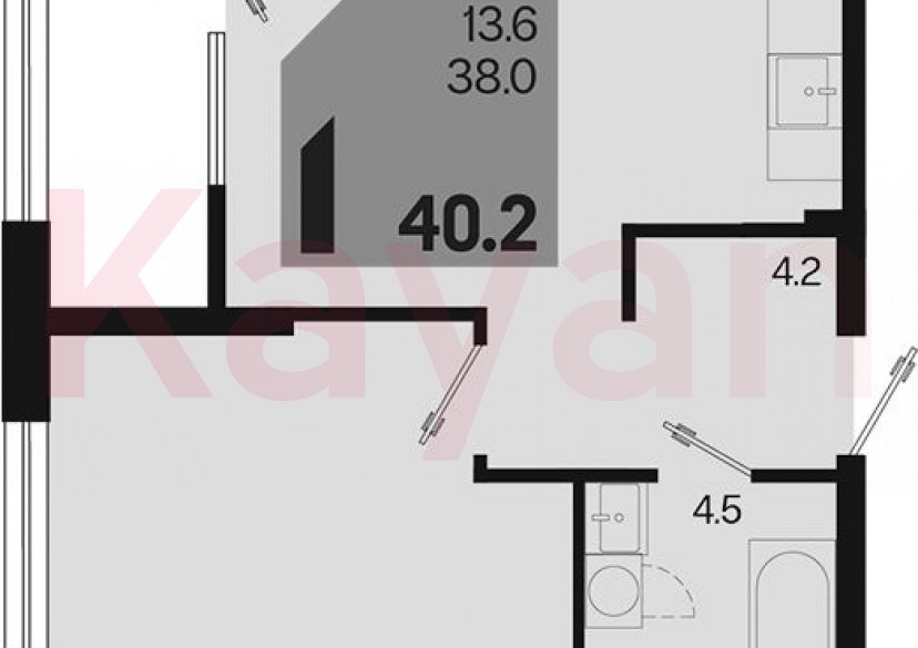 Продажа 1-комн. квартиры, 38 кв.м фото 0
