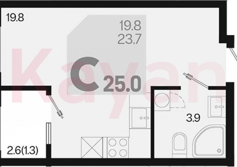 Продажа студии, 23.7 кв.м фото 0 Продажа студии, 23.7 кв.м фото 0