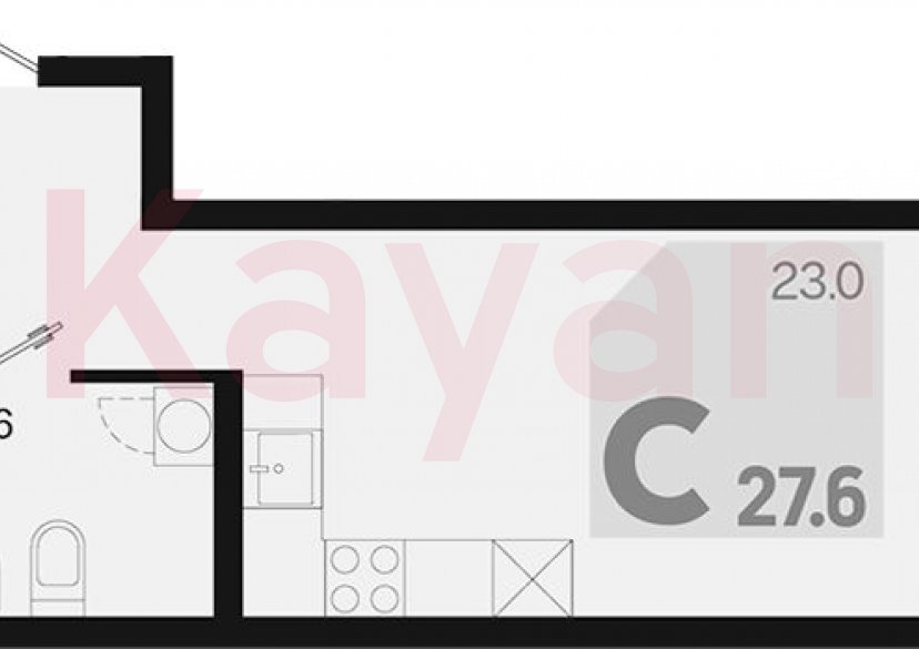 Продажа студии, 27.6 кв.м фото 0
