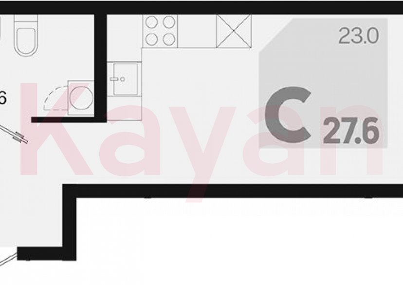 Продажа студии, 27.6 кв.м фото 0 Продажа студии, 27.6 кв.м фото 0