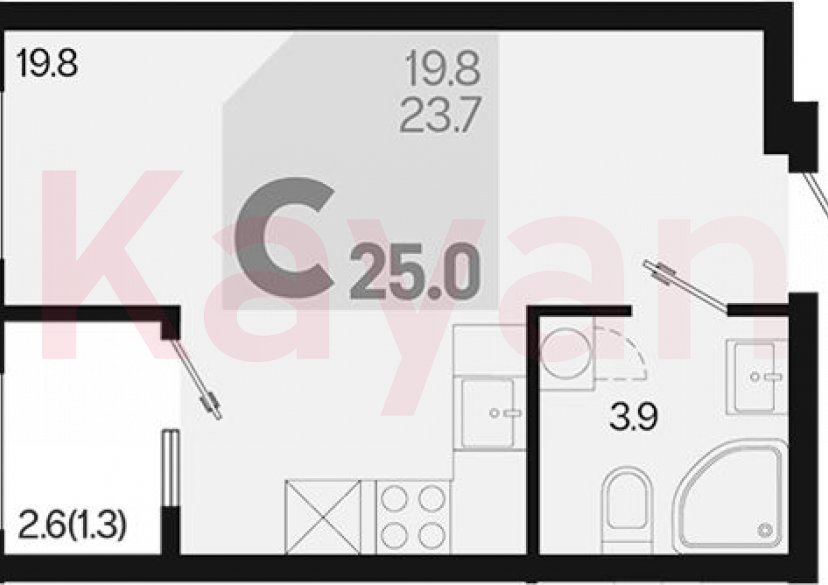 Продажа студии, 23.7 кв.м фото 0 Продажа студии, 23.7 кв.м фото 0