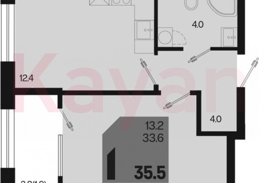 Продажа 1-комн. квартиры, 33.6 кв.м фото 0 Продажа 1-комн. квартиры, 33.6 кв.м фото 0