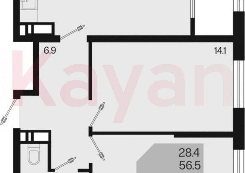 Продажа 2-комн. квартиры, 56.5 кв.м фото 0 Продажа 2-комн. квартиры, 56.5 кв.м фото 0