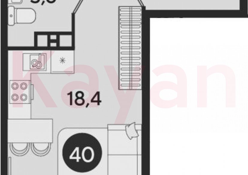 Продажа студии, 25.6 кв.м фото 0
