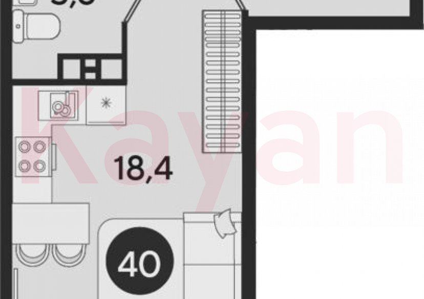 Продажа студии, 25.6 кв.м фото 0
