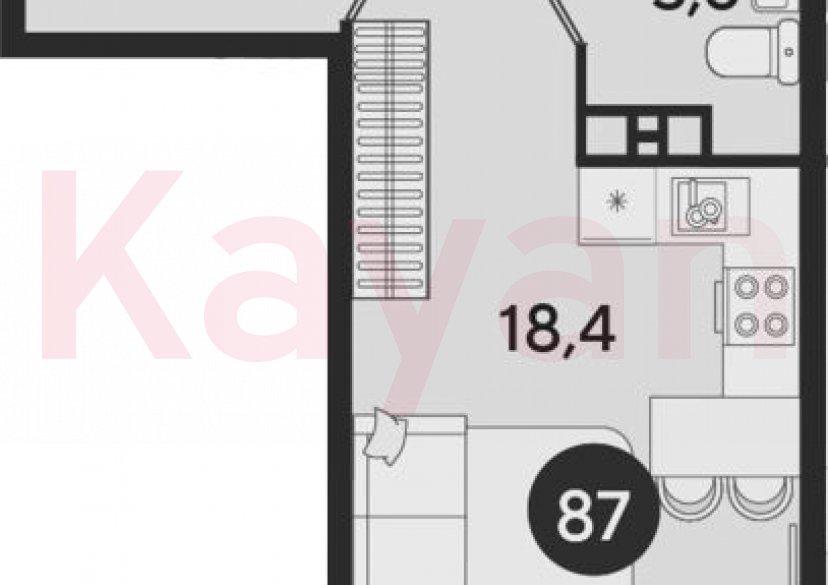Продажа студии, 25.6 кв.м фото 0