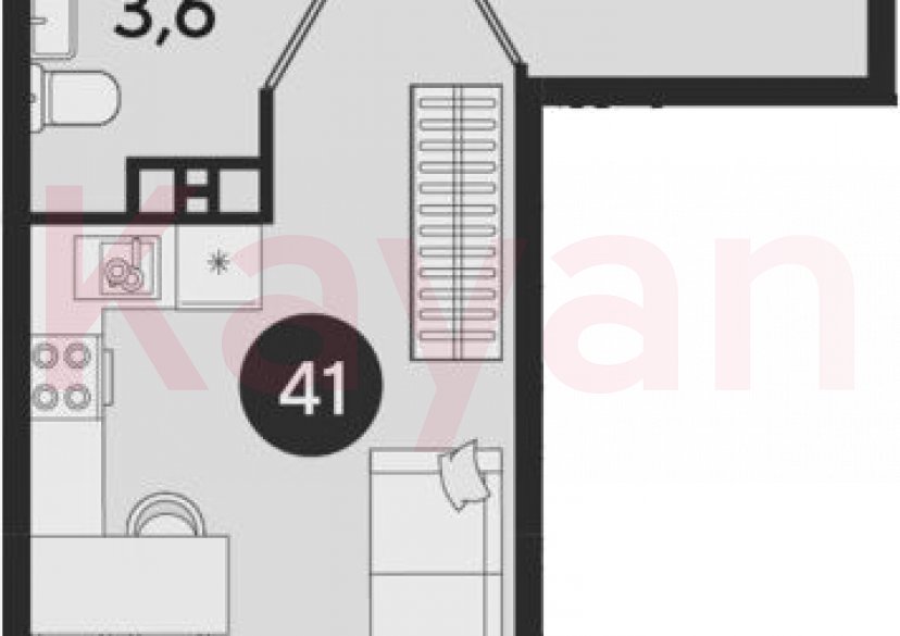 Продажа студии, 25.6 кв.м фото 0