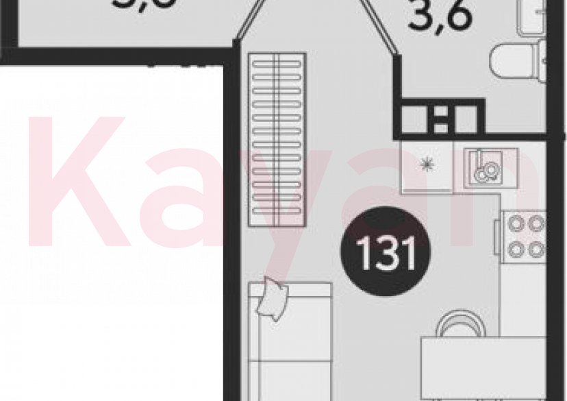 Продажа студии, 25.6 кв.м фото 0