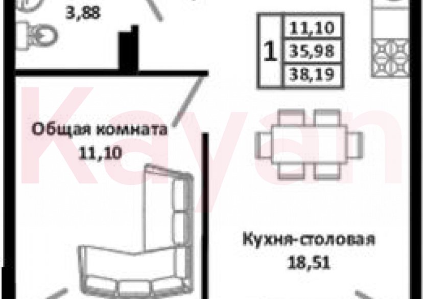 Продажа 2-комн. квартиры, 35.98 кв.м фото 0 Продажа 2-комн. квартиры, 35.98 кв.м фото 0