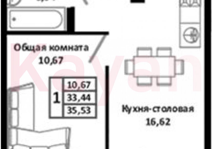Продажа 2-комн. квартиры, 33.44 кв.м фото 0 Продажа 2-комн. квартиры, 33.44 кв.м фото 0