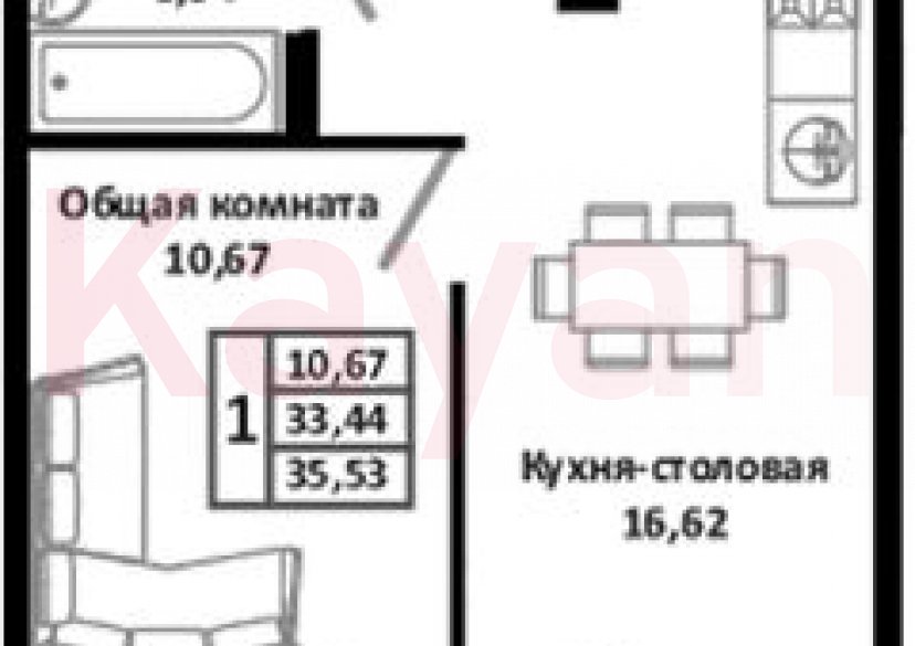 Продажа 2-комн. квартиры, 33.44 кв.м фото 0 Продажа 2-комн. квартиры, 33.44 кв.м фото 0