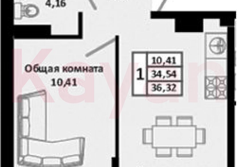 Продажа 2-комн. квартиры, 34.54 кв.м фото 0 Продажа 2-комн. квартиры, 34.54 кв.м фото 0